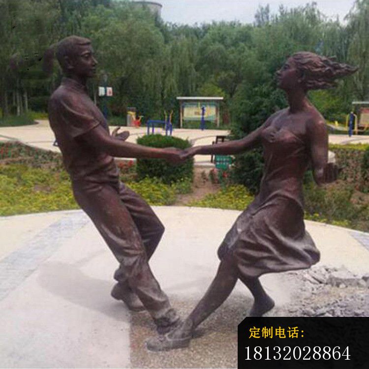 铜雕公园夫妻跳舞人物摆件_750*750