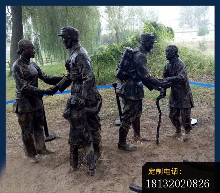 铜雕解放军战士    纪念人物雕塑_750*659