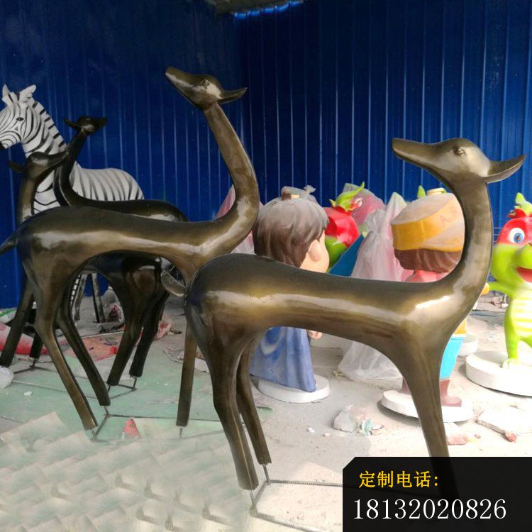 铜雕金属梅花鹿  广场动物雕塑2_750*750