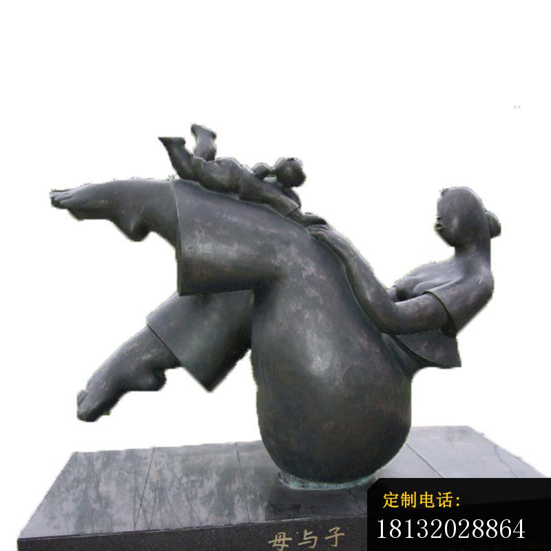 铜雕公园母与子景观装饰人物摆件 (1)_800*800