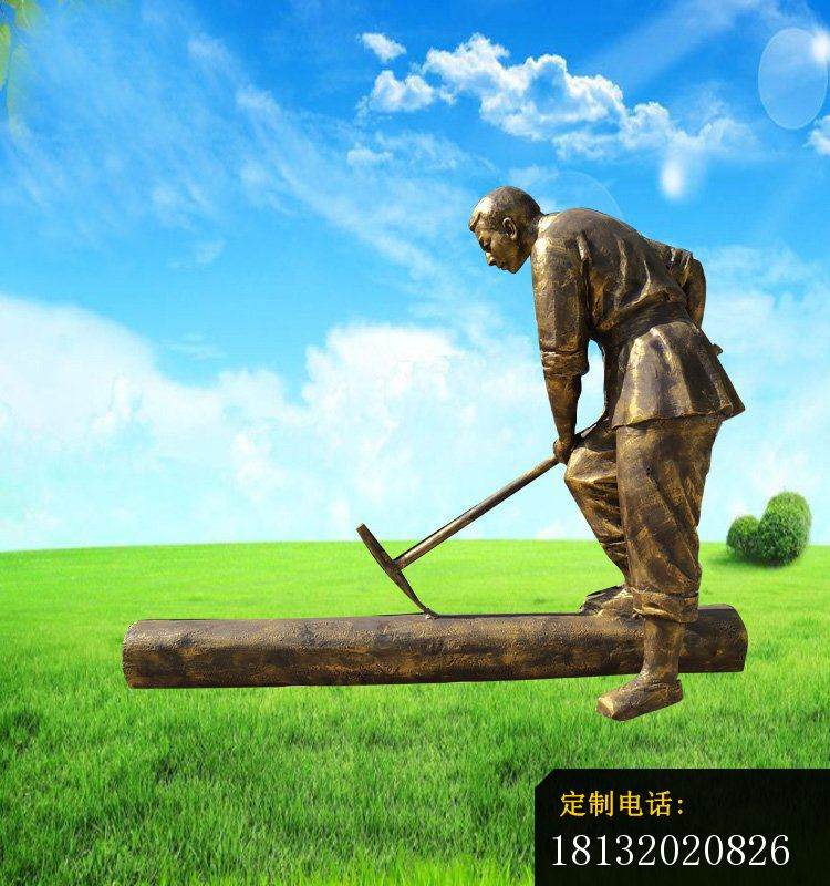 铜雕看农民砍木材   公园人物雕塑 (1)_750*800
