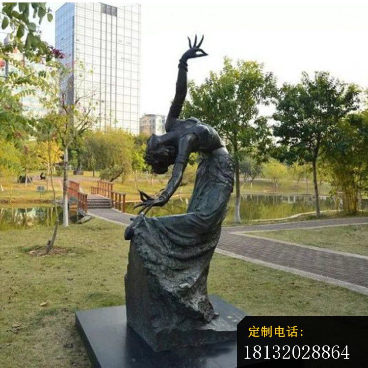 铜雕公园跳舞女孩雕塑_750*750