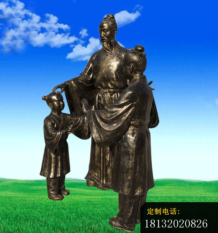 铜雕孔融让梨   广场人物雕塑_750*800