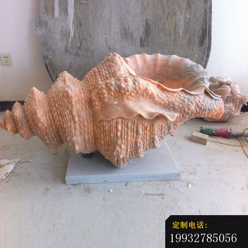 海螺石雕，晚霞红公园景观雕塑_800*800