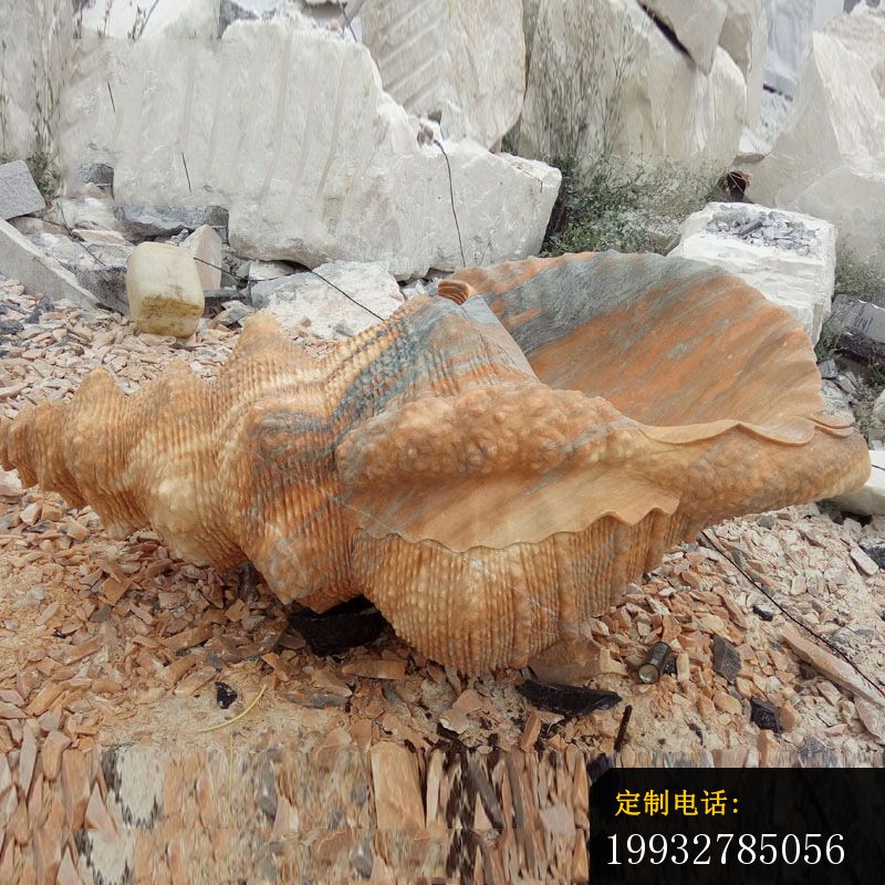 海螺石雕，晚霞红景观石雕 (2)_800*800