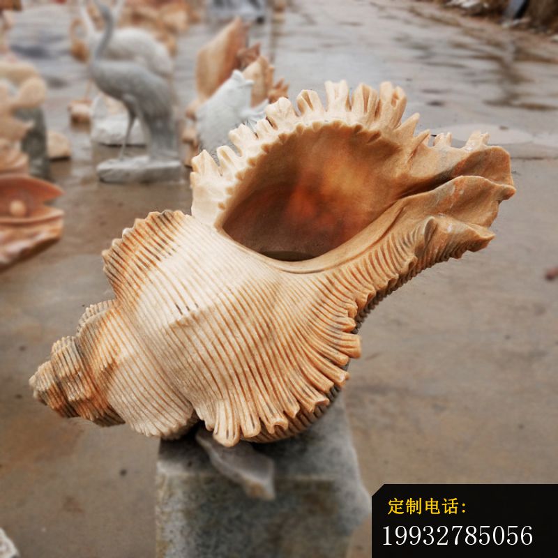 晚霞红海螺  石雕广场景观雕塑_800*800