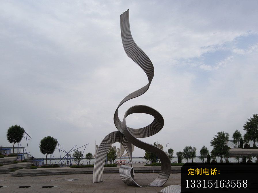 不锈钢丝带雕塑，景观不锈钢雕塑_896*671