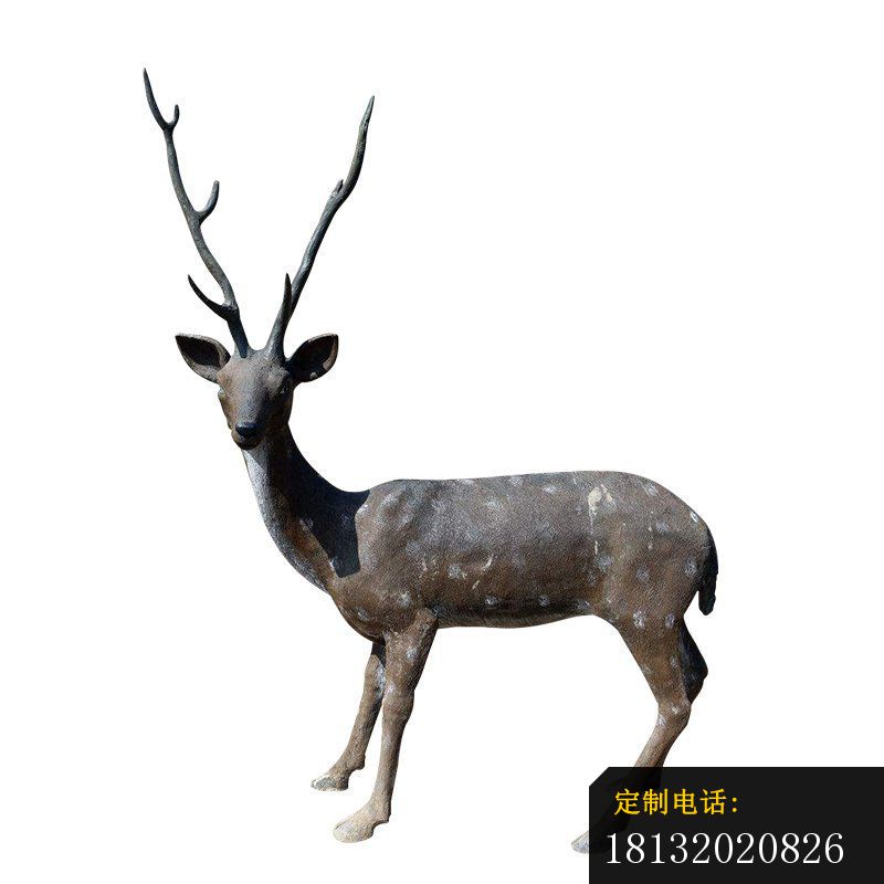 铜雕梅花鹿    公园动物雕塑_800*800