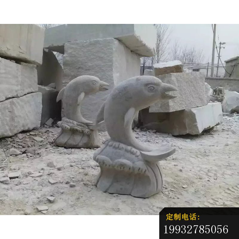 海豚石雕，海豚动物雕塑_800*800