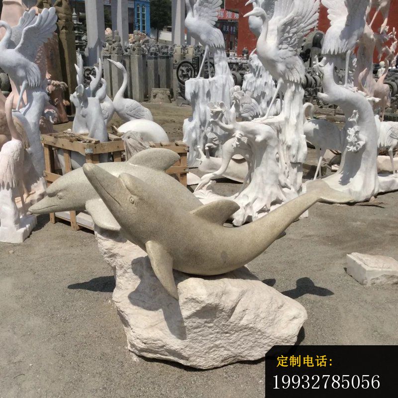 石头海豚雕塑，动物石雕_800*800