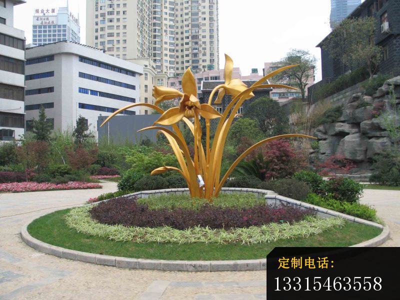 不锈钢水仙花雕塑，_800*600