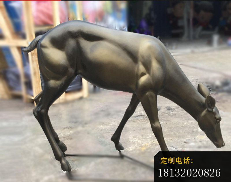 铜雕梅花鹿   广场动物雕塑_800*630