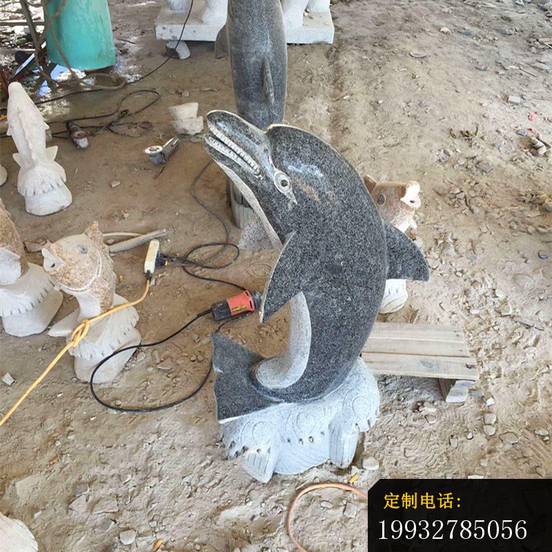 海浪海豚石雕 公园动物石雕_800*800