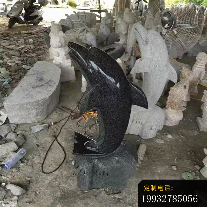 喷水的海豚石雕 海浪海豚石雕 (2)_800*800
