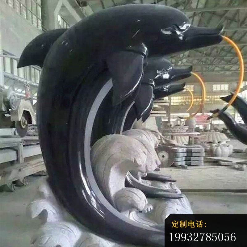 喷水的海豚石雕 海浪海豚石雕_800*800