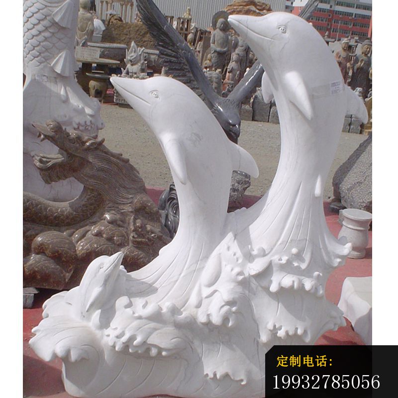 海豚石雕，汉白玉海豚雕塑_800*800