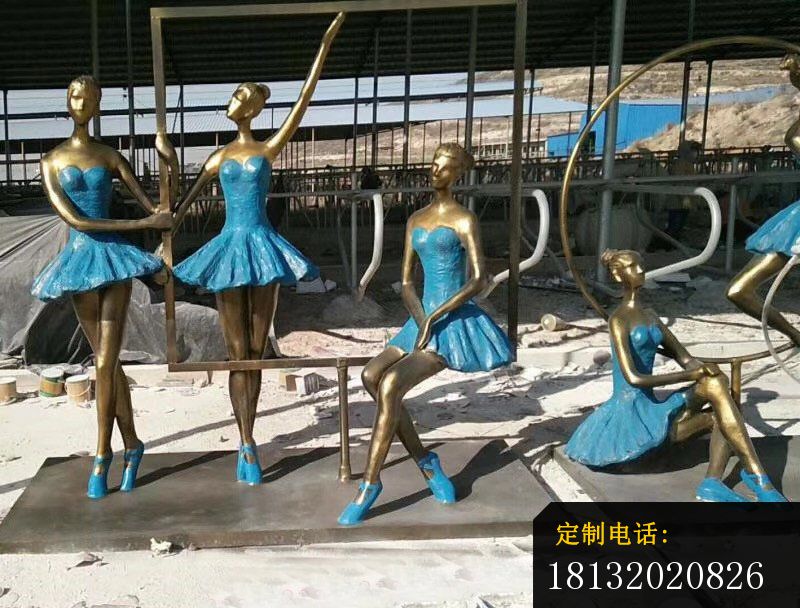 铜雕美女跳芭蕾  广场人物雕塑_800*608