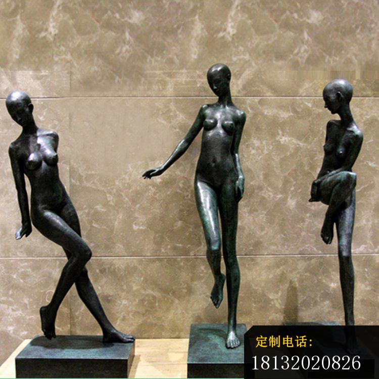 铜雕模特美女   广场人物雕塑 (1)_750*750