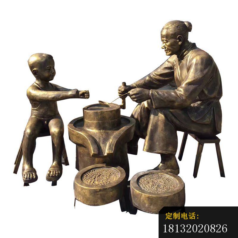铜雕磨豆浆   公园小品雕塑 (6)_800*800