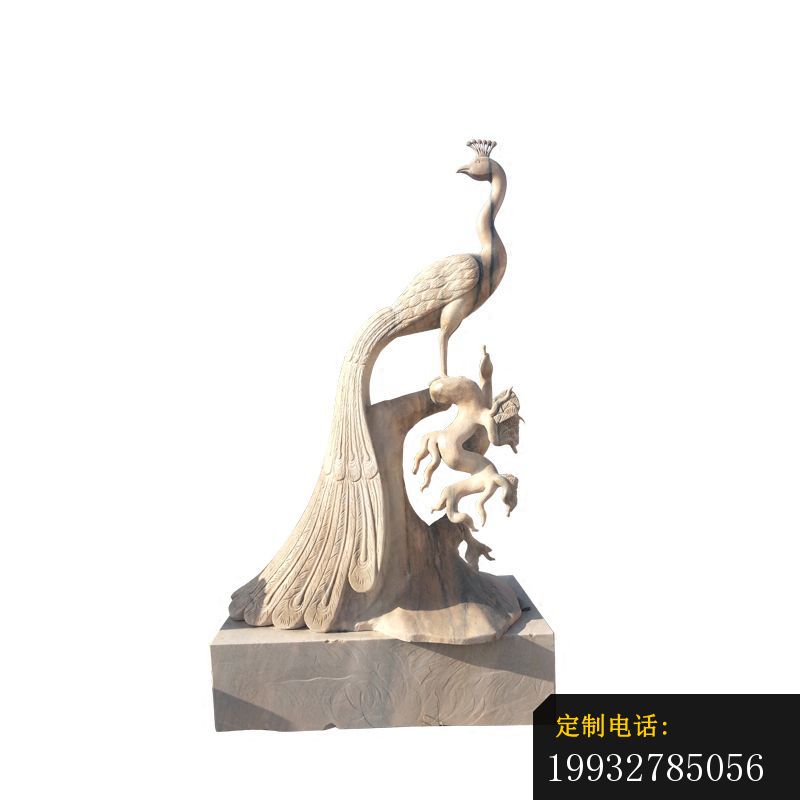 大理石孔雀   石雕公园动物雕塑_800*800