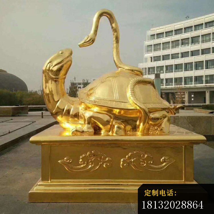 铜雕广场蛇缠龟装饰景观摆件 (2)_750*750