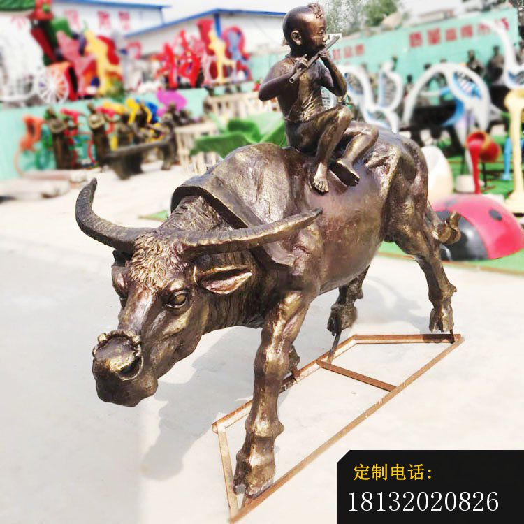 铜雕牧童骑黄牛   广场动物雕塑_750*750