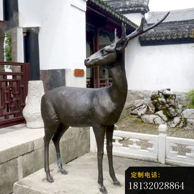 铜雕户外公园动物雕塑鹿摆件 (2)_750*750
