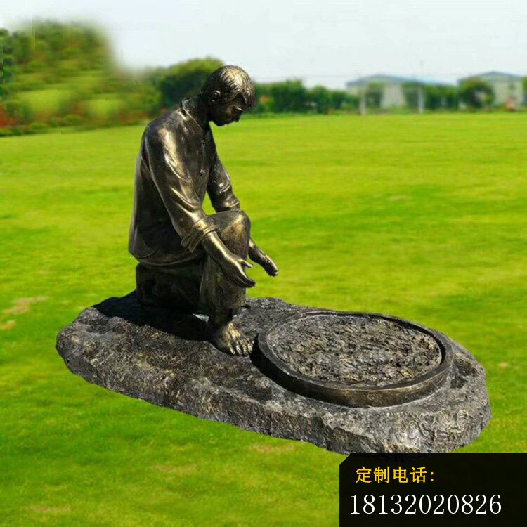 铜雕人物雕塑  公园景观摆件_750*750