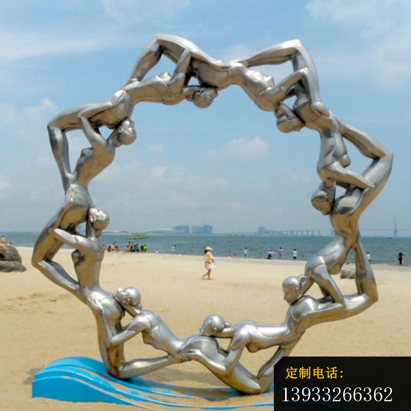 海边不锈钢景观人物雕塑_800*800