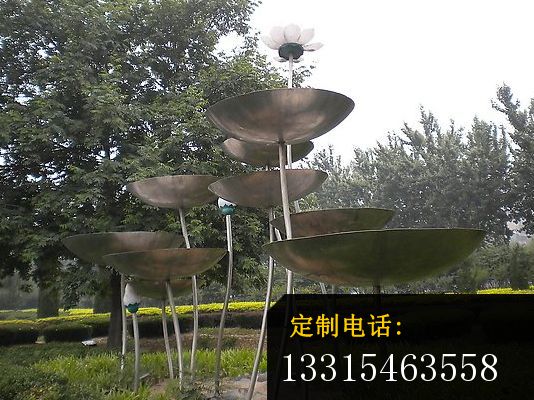 不锈钢荷花荷叶雕塑_534*400