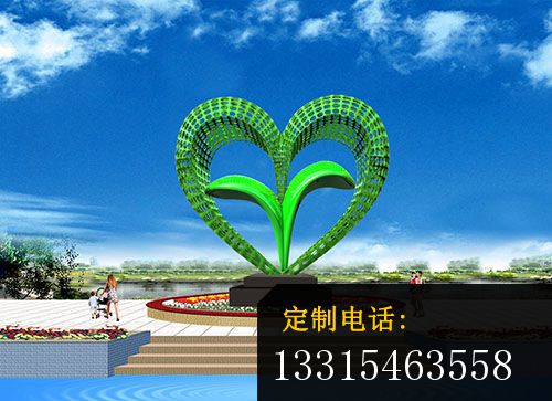 不锈钢爱心育苗  广场景观雕塑_500*363
