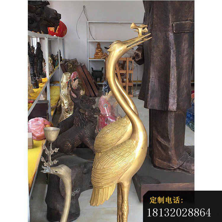 铜雕金属仙鹤动物雕塑 (2)_750*750