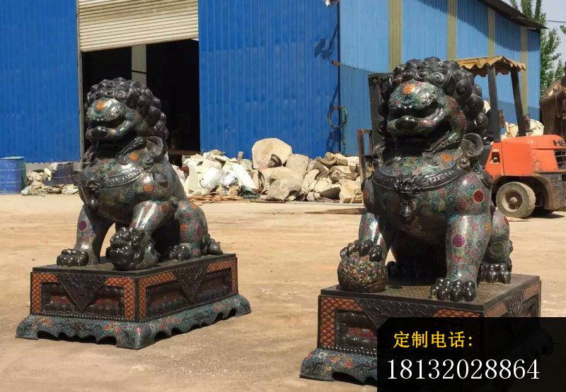 铜雕企业招财狮子雕塑摆件_800*555