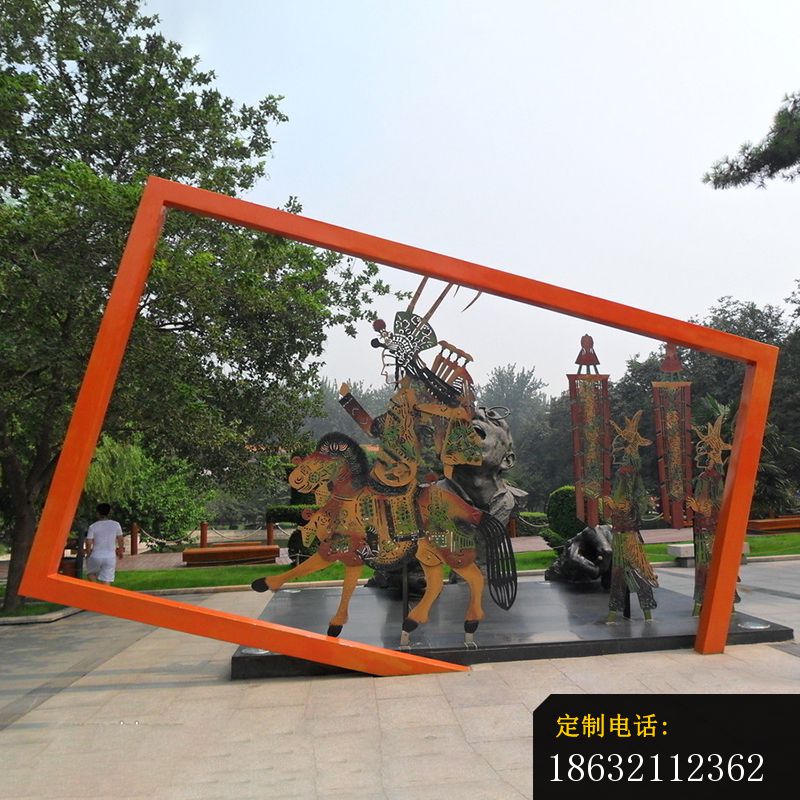 抽象不锈钢皮影戏雕塑_800*800
