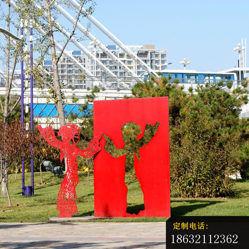户外不锈钢皮影戏雕塑_800*800