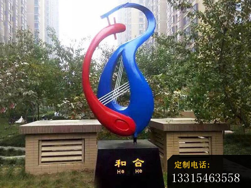 小区景观不锈钢雕塑，和合不锈钢雕塑_800*600