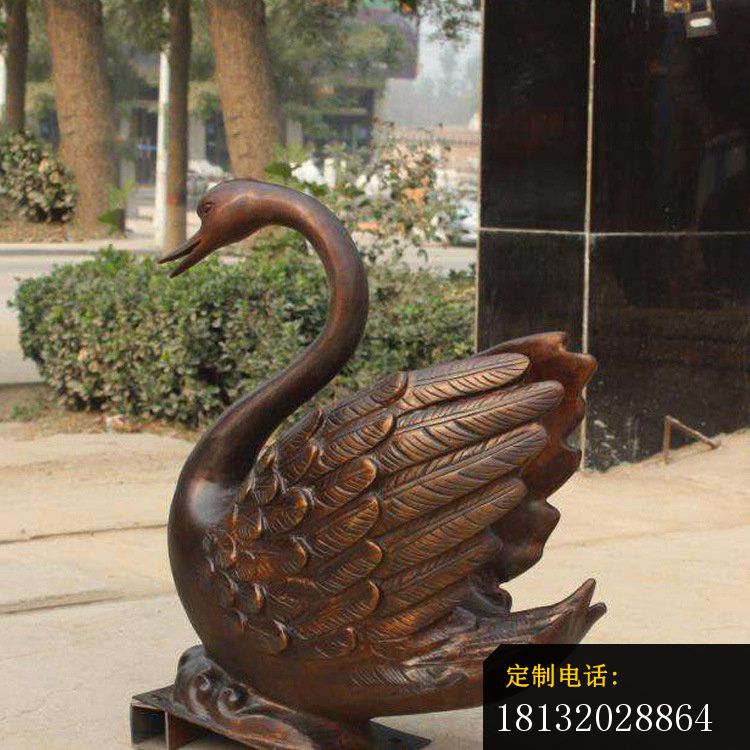 铜雕水景天鹅动物雕塑_750*750