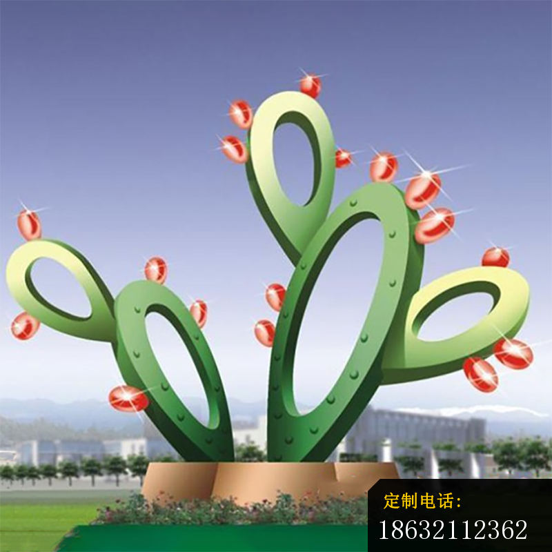 公园不锈钢仙人掌雕塑_800*800