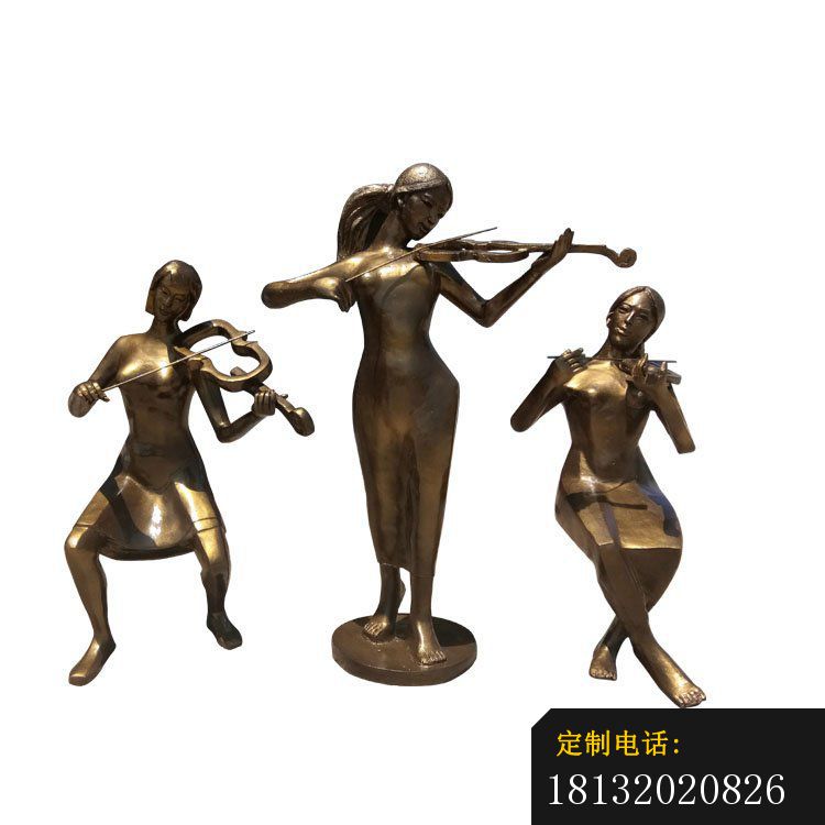 铜雕贴金音乐对   广场人物雕塑_750*750