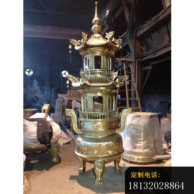 铜雕寺庙小型香炉雕塑摆件_750*750