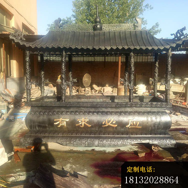 铜雕寺庙有求必应香炉景观摆件 (2)_750*750