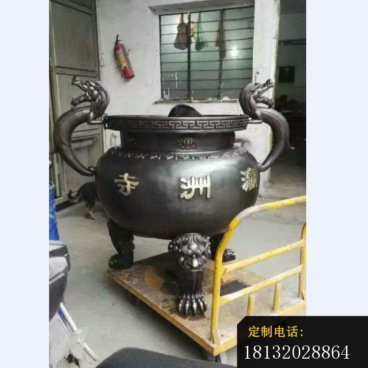 铜雕寺庙圆形香炉景观摆件_750*750