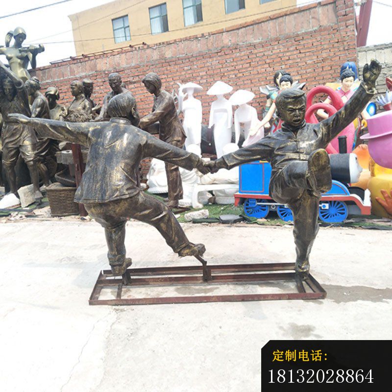 铜雕庭院儿童玩耍人物雕塑_800*800