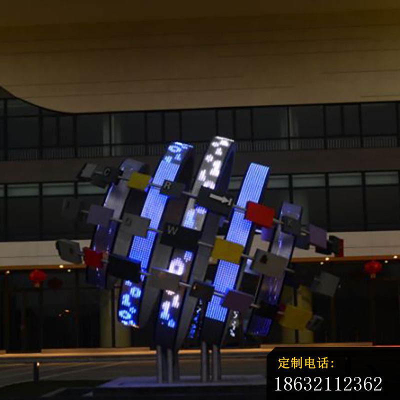 不锈钢企业雕塑，办公楼大门口雕塑 (1)_800*800
