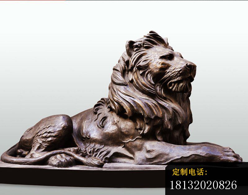 铜雕卧室狮子   公园动物雕塑_800*627