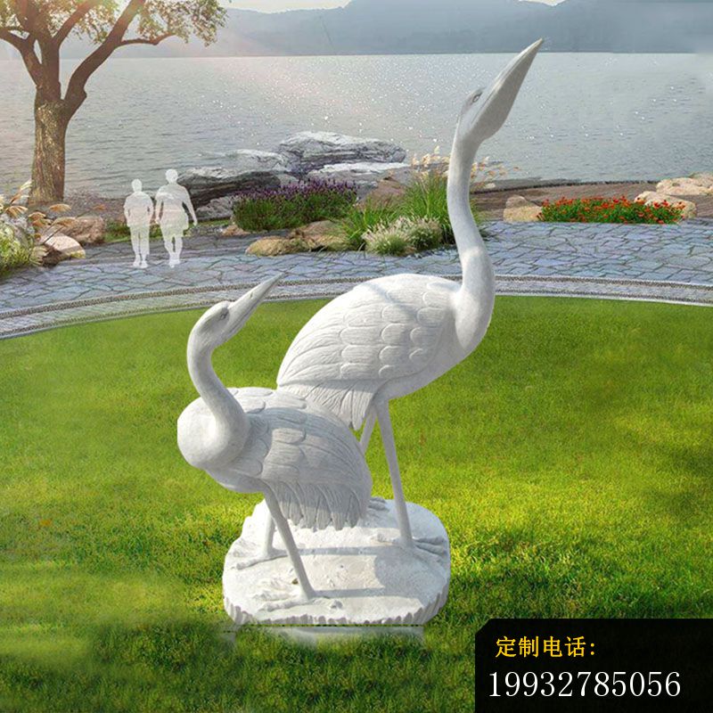 大理石仙鹤  石雕公园动物雕塑 (2)_800*800