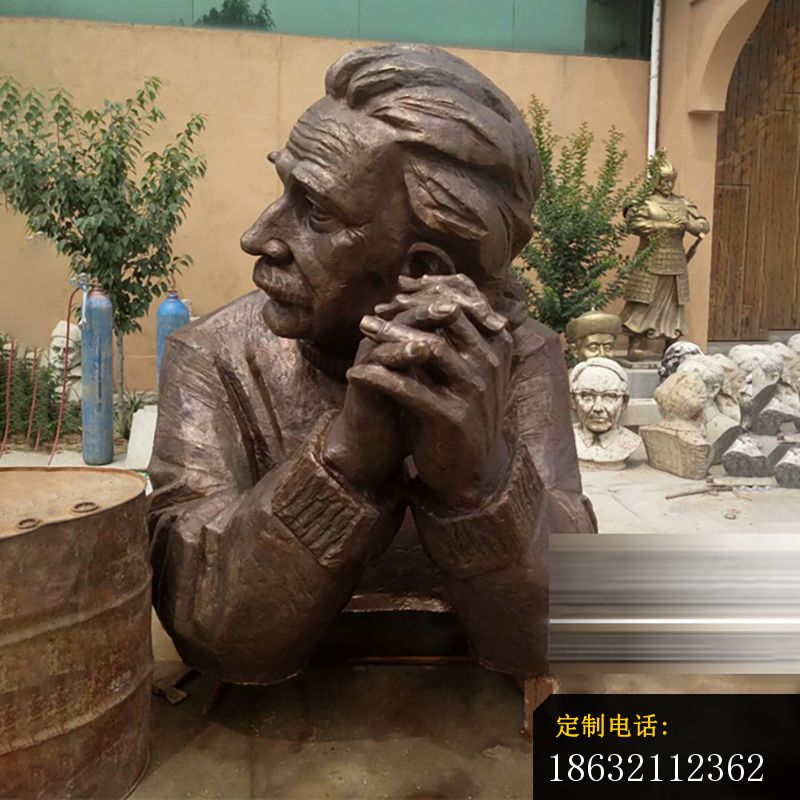 爱因斯坦雕塑，仿铜玻璃钢名人雕像 (2)_800*800