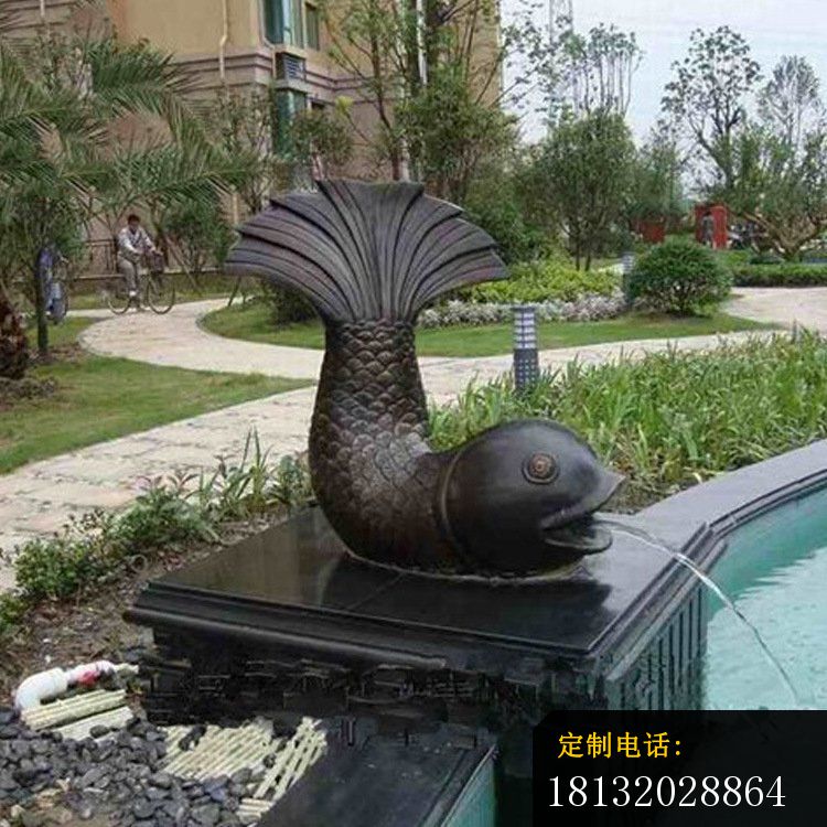 铜雕小区鲤鱼喷泉雕塑摆件_750*750