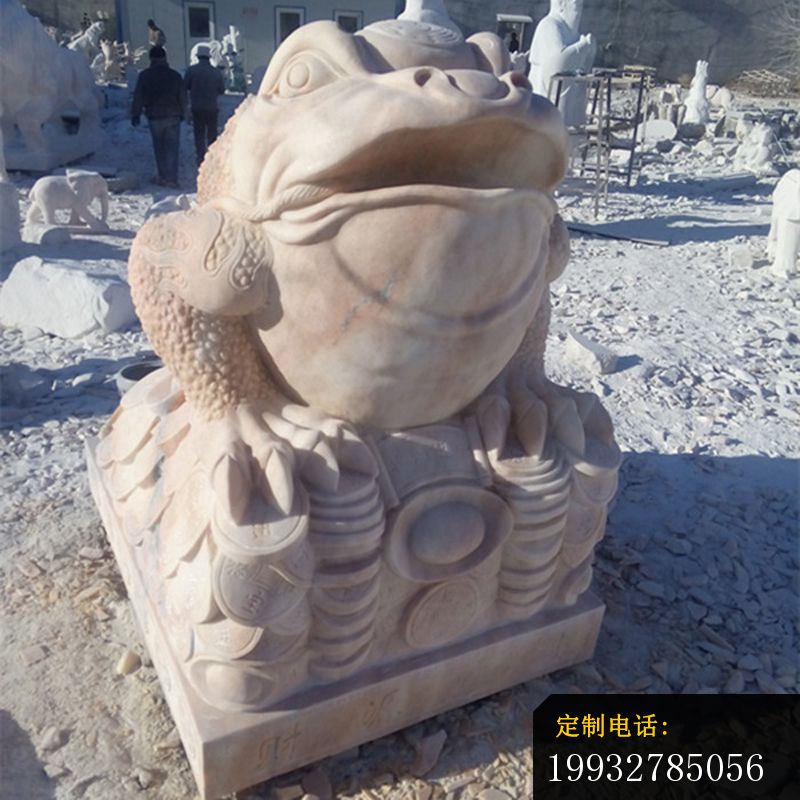 晚霞红金蟾，招财金蟾石雕 (2)_800*800
