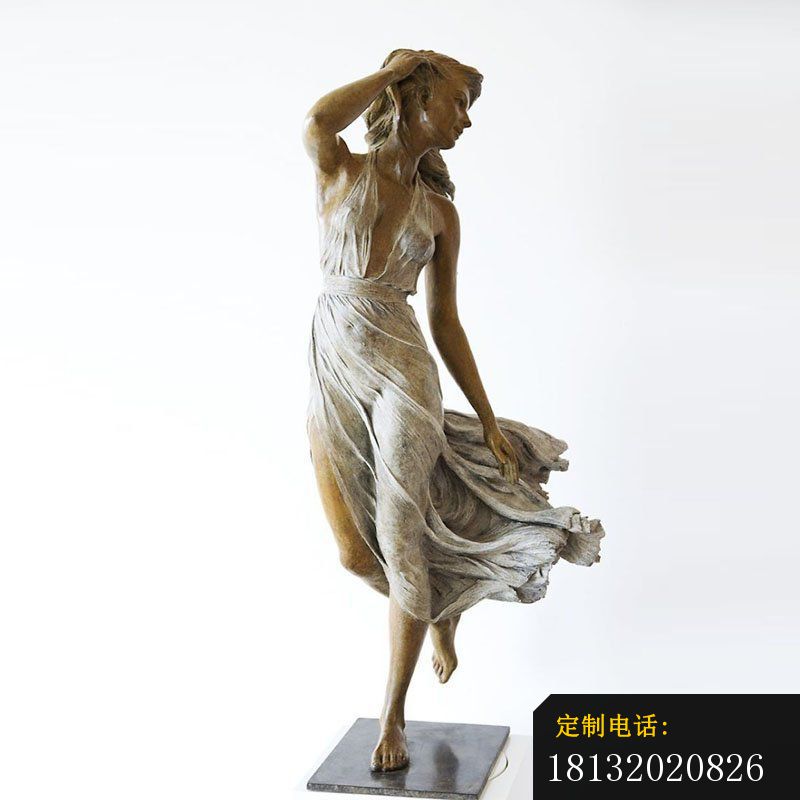 铜雕西方美女甩头   广场人物雕塑 (1)_800*800